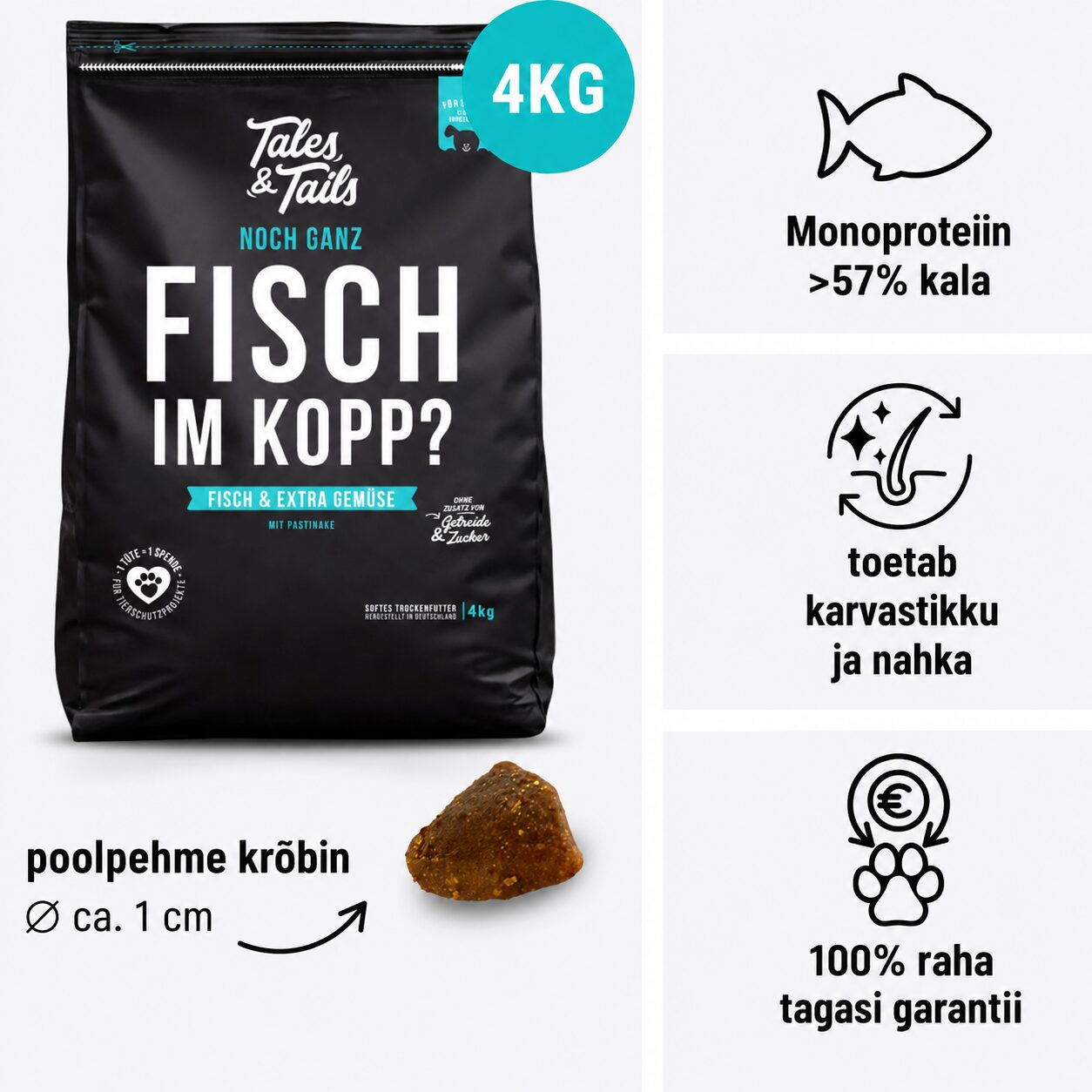 Tales & Tails pehme koeratoit - kuivtoit kalaga | Sniffy - Parima sõbra heaks Tales & Tails pehme koeratoit - kuivtoit kalaga - Image 3