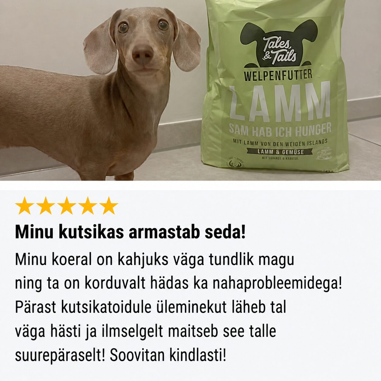 Tales & Tails monoproteiin koeratoit - pehme kuivtoit lambalihaga kutsikatele | Sniffy - Parima sõbra heaks Tales & Tails monoproteiin koeratoit - pehme kuivtoit lambalihaga kutsikatele - Image 5
