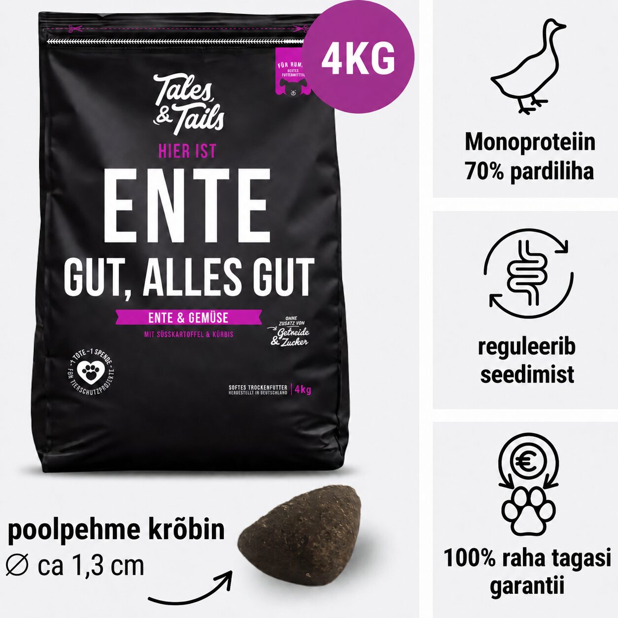 Tales & Tails Monoprotein Dog Food - Soft Dry Food with Duck Meat | Sniffy - Parima sõbra heaks Tales & Tails Monoprotein Dog Food - Soft Dry Food with Duck Meat - Image 7
