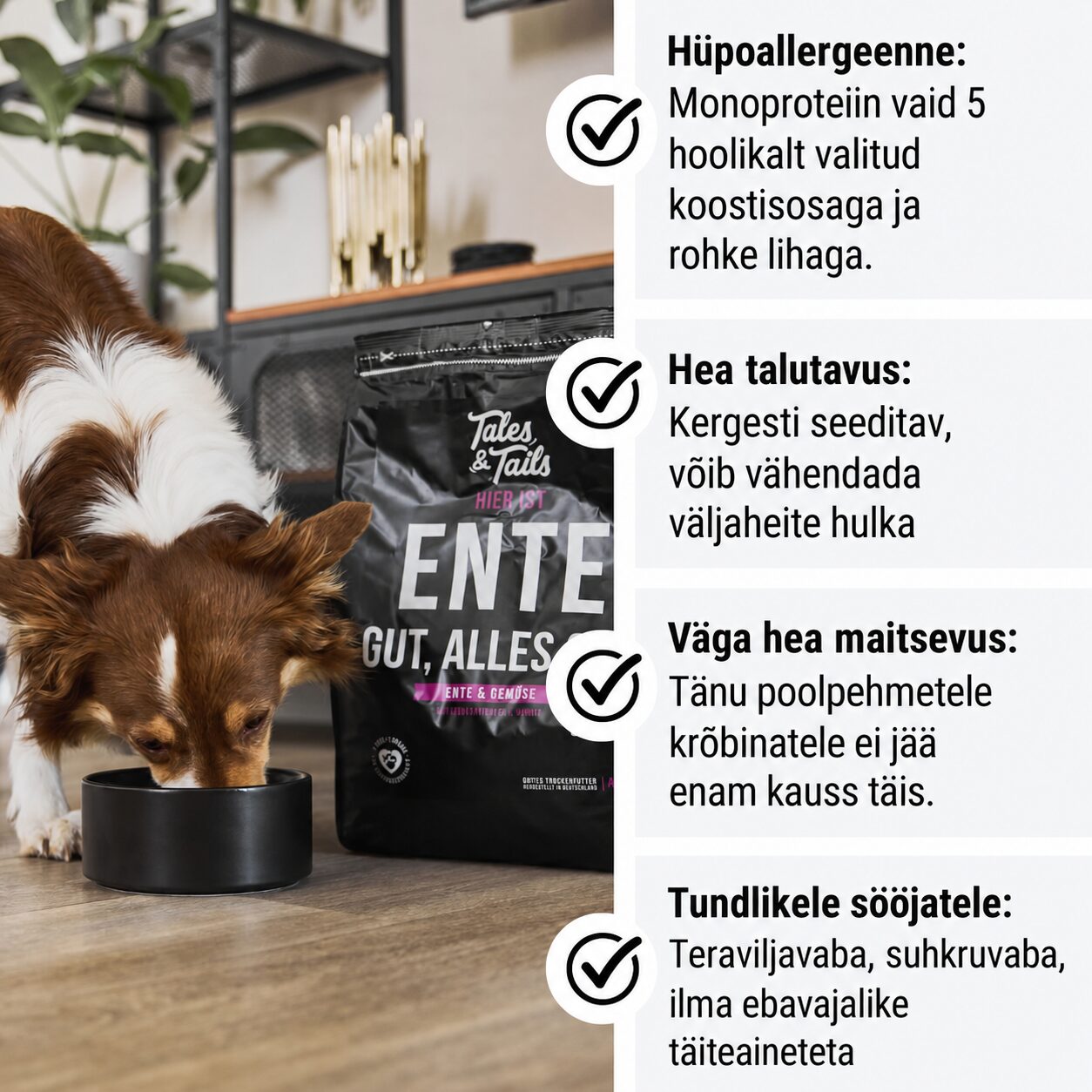 Tales & Tails Monoprotein Dog Food - Soft Dry Food with Duck Meat | Sniffy - Parima sõbra heaks Tales & Tails Monoprotein Dog Food - Soft Dry Food with Duck Meat - Image 2
