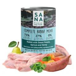 Sanadog Dog Food - Wet Food with Rabbit Meat | Sniffy - Parima sõbra heaks Sanadog Dog Food - Wet Food with Rabbit Meat | Sniffy - Parima sõbra heaks