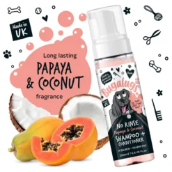 Bugalugs Papaya and Coconut Waterless Shampoo with Conditioner | Sniffy - Parima sõbra heaks Bugalugs Papaya and Coconut Waterless Shampoo with Conditioner | Sniffy - Parima sõbra heaks