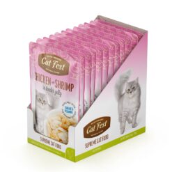 Cat Fest kana ja krevettidega märgtoit täiskasvanud kassile želees  (12x70g)