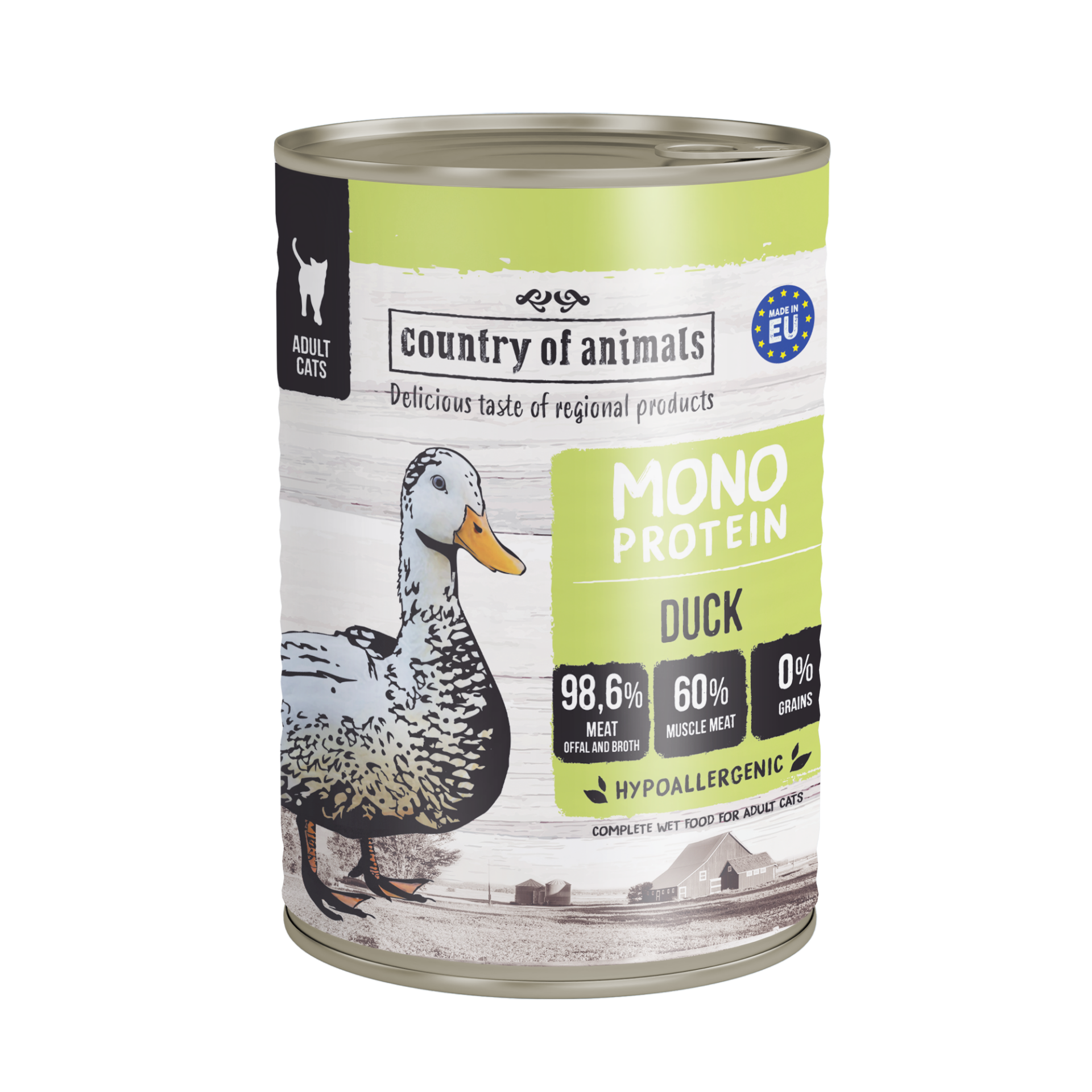 Country of Animals – Monoproteiinne pardilihakonserv kassidele | Sniffy - Parima sõbra heaks Country of Animals – Monoproteiinne pardilihakonserv kassidele