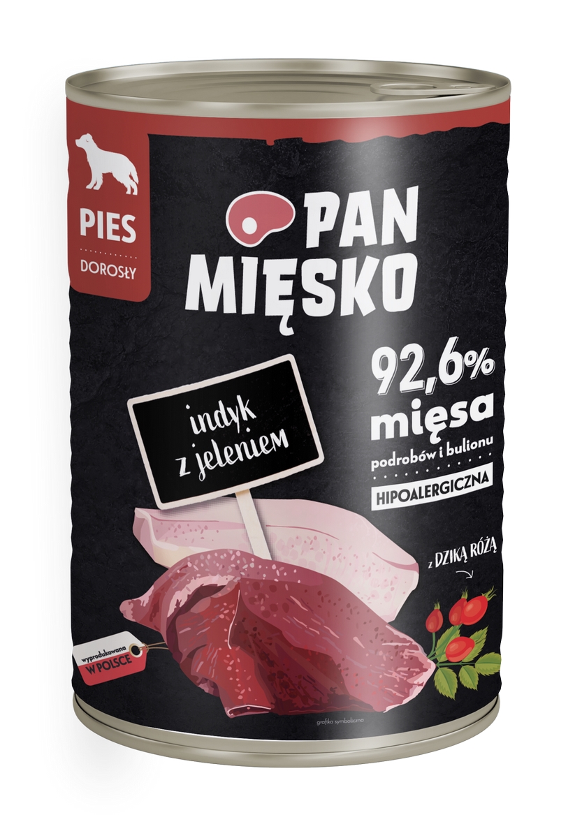 Pan Mięsko märgtoit koerale kalkuni ja hirvega 400g | Sniffy - Parima sõbra heaks Pan Mięsko märgtoit koerale kalkun ja hirv 400g