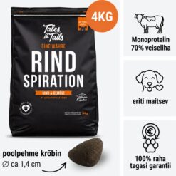 Tales & Tails monoproteiin koeratoit - pehme kuivtoit veiselihaga | Sniffy - Parima sõbra heaks Tales & Tails monoproteiin koeratoit - pehme kuivtoit veiselihaga | Sniffy - Parima sõbra heaks