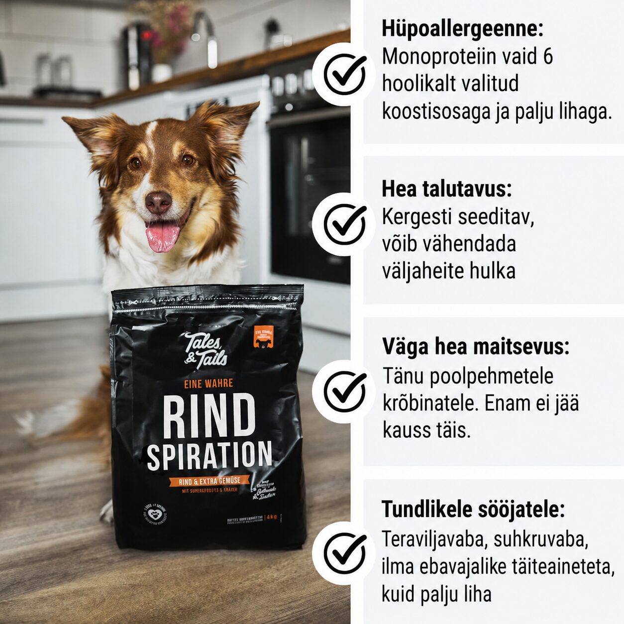 Tales & Tails monoproteiin koeratoit - pehme kuivtoit veiselihaga | Sniffy - Parima sõbra heaks Tales & Tails monoproteiin koeratoit - pehme kuivtoit veiselihaga - Image 2