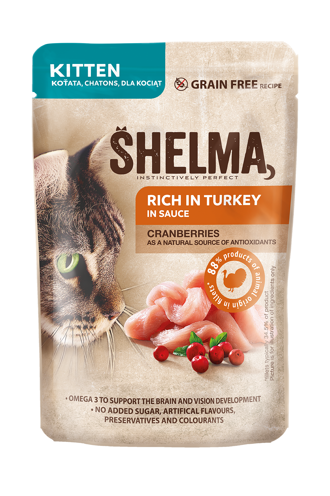Shelma lõhefileed kassipoegadele - teraviljavaba täissööt | Sniffy - Parima sõbra heaks Shelma KITTEN teraviljavaba märgtoit kassipoegadele lõhefileega